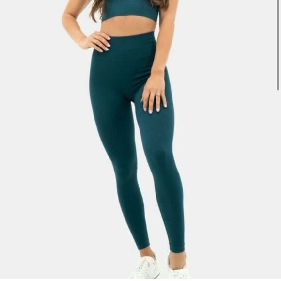Balance Athletica Quartz Energy Pants High Waisted Teal‎ Leggings Womens Medium - Picture 1 of 12